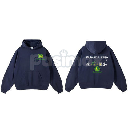 "Plan For Today: Tractor" Hoodie – Funny Farmer Slogan Pullover, Farm Life Apparel & Gift, Unisex