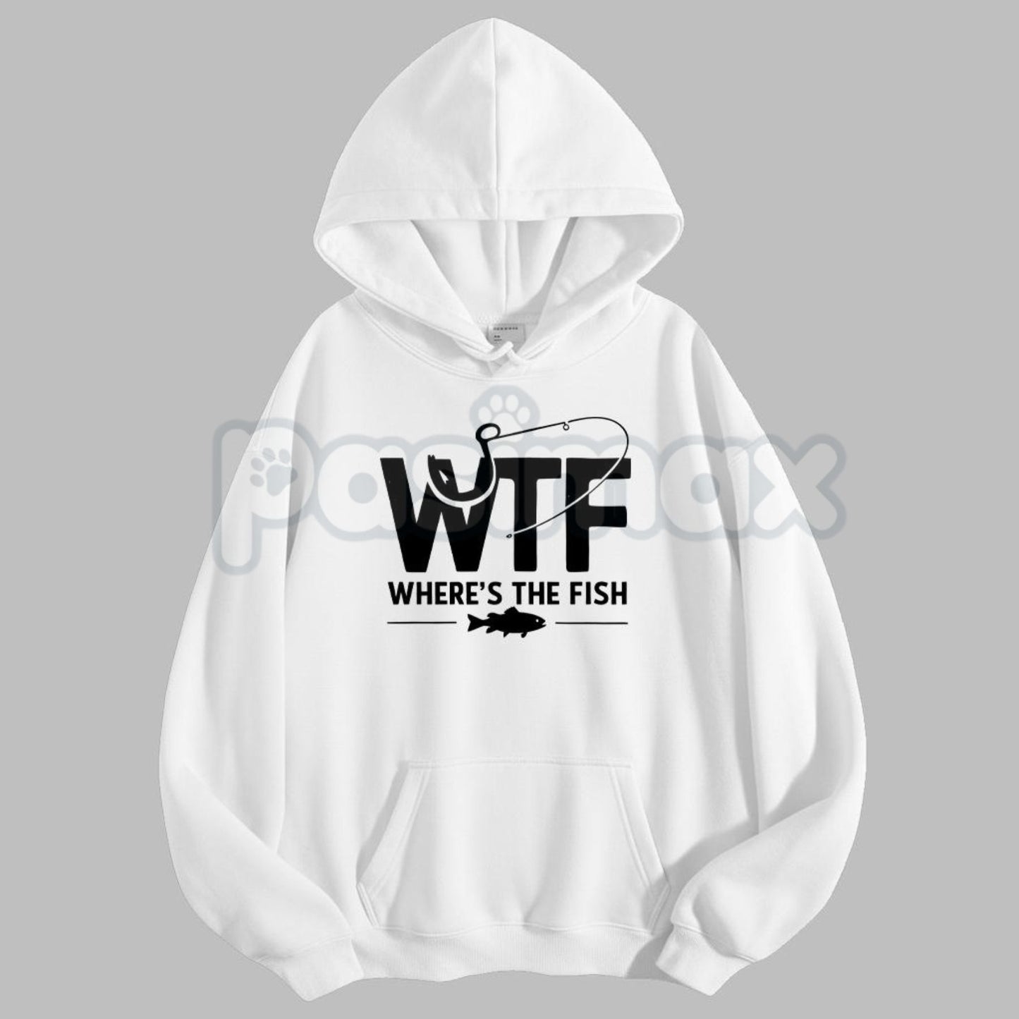 "WTF, Where Is The Fish" Hoodie – Funny Fishing Meme Pullover, Angler Humor Apparel & Statement Gear, Unisex