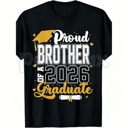 Class of 2026 Graduate "Proud Mom" T-Shirt – Senior 2025-2026 Graduation Design, Premium 100% Cotton Unisex Milestone Top, Soft Lived-In Heavyweight High School & College Fan Shirt, Made in USA