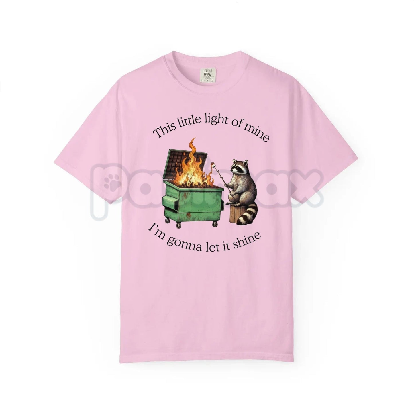 Comfort Colors® Dumpster Fire Raccoon T-Shirt – Funny Mental Health Parody Tee, Relatable Trash Panda Shirt, Sarcastic Chaos Graphic Top