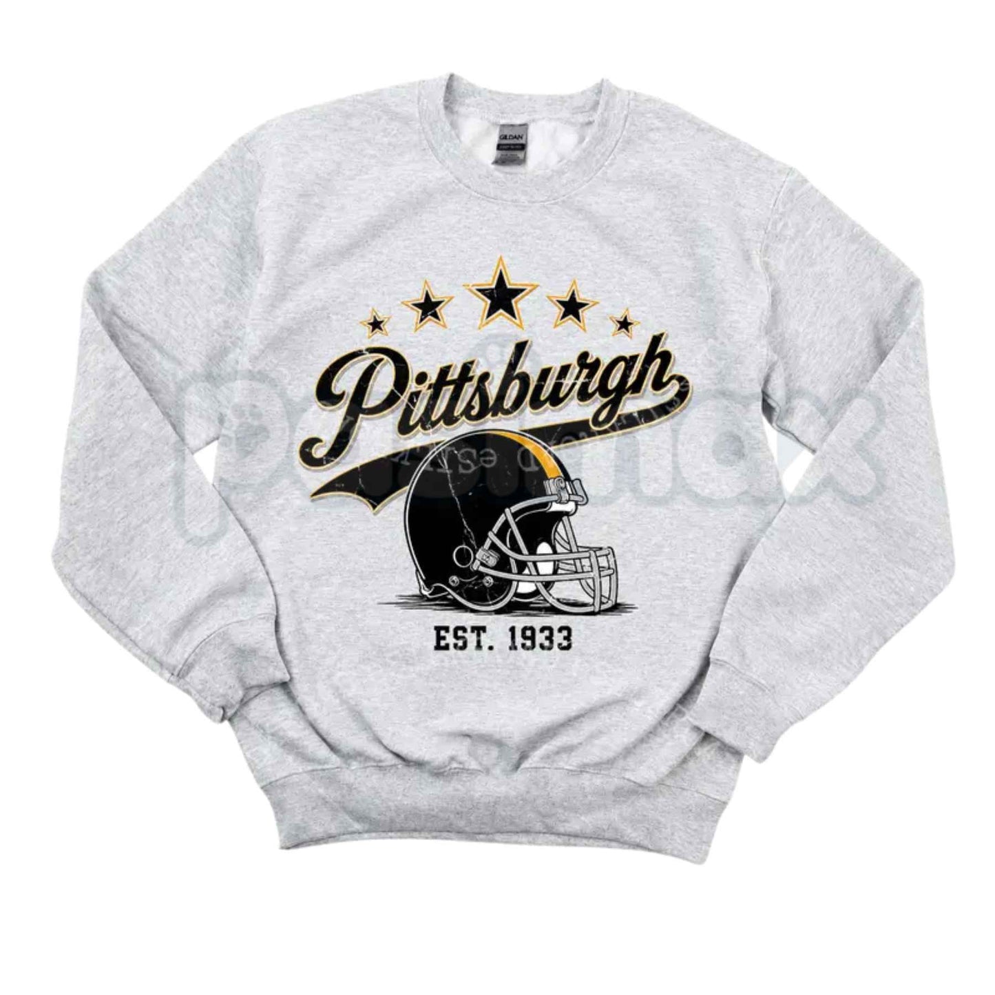 Vintage All Team Football Sweatshirt | Ash Grey 1960s Retro Game Day Crewneck