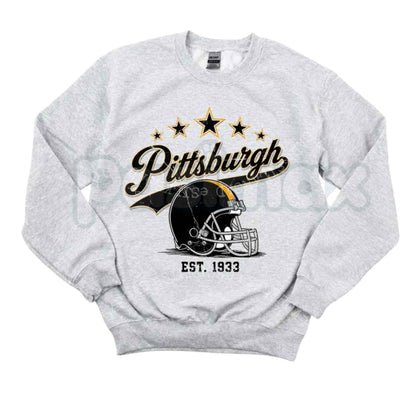 Vintage All Team Football Sweatshirt | Ash Grey 1960s Retro Game Day Crewneck