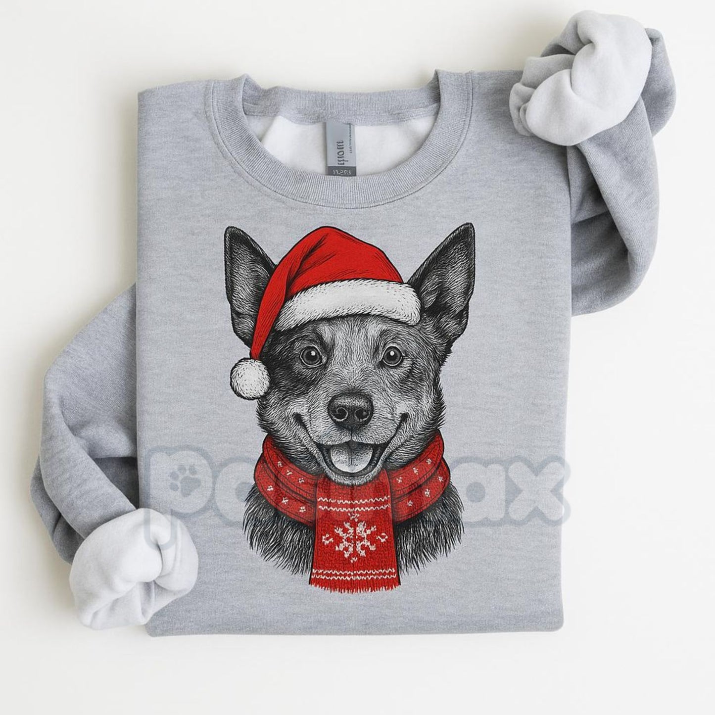 Ugly Christmas Style Santa Paws Dog Sport Grey Crewneck Sweater