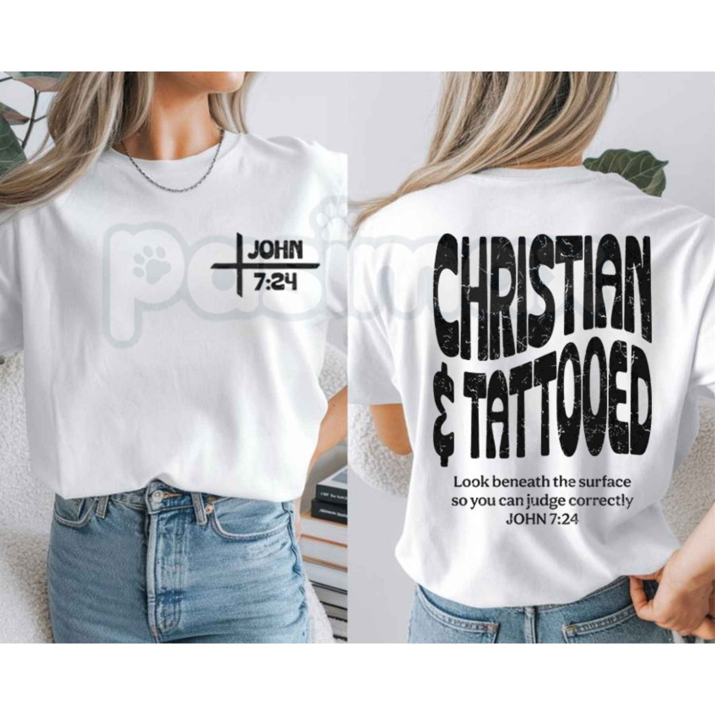 Christian & Tattooed John 7:24 Bible Verse T-Shirt – Faith Vintage Ink Unisex Cotton Graphic Tee