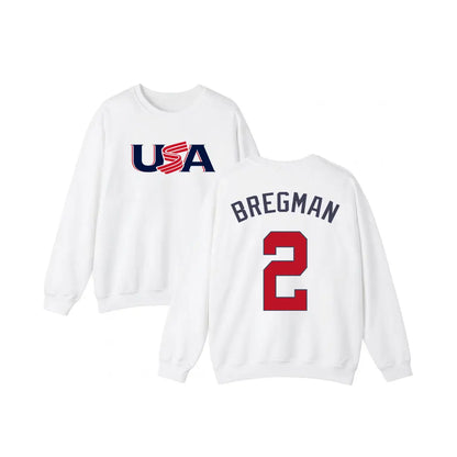 Vintage Team USA Baseball Sweatshirt | 2026 World Baseball Tournament Crewneck | White & Black Colorblock Pullover | Retro American Baseball Jumper | USA Flag Graphic Sports Top | 2026 Game Day Fan Apparel