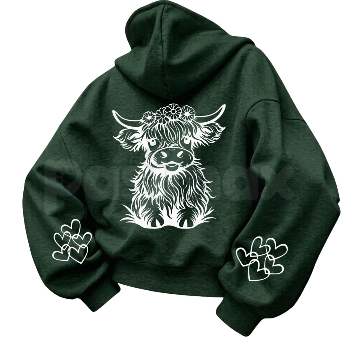 Cute Highland Cow Print Hoodie – Vintage Floral Western Graphic Pullover, Country Farmhouse Aesthetic Sweatshirt, Unisex Heavy Blend