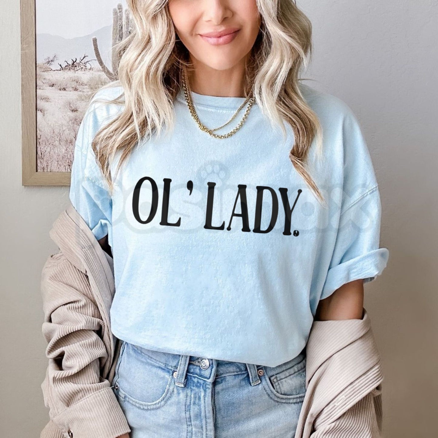 Vintage "Ol' Lady" T-Shirt – Classic Biker Wife Graphic Tee, Premium 100% Cotton Garage Style Top, Soft Lived-In Heavyweight Retro Ride-or-Die Shirt, Made in USA