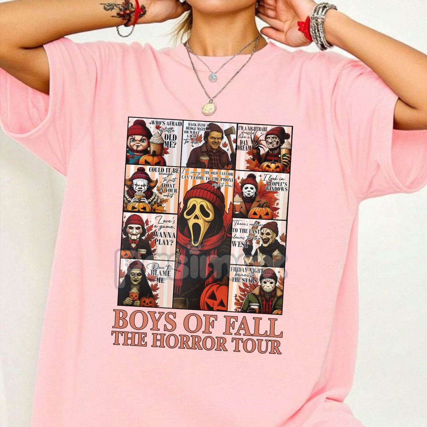 Fall Horror Characters Killers T-Shirt - Boys of Fall Slasher Tee, Halloween Graphic Apparel