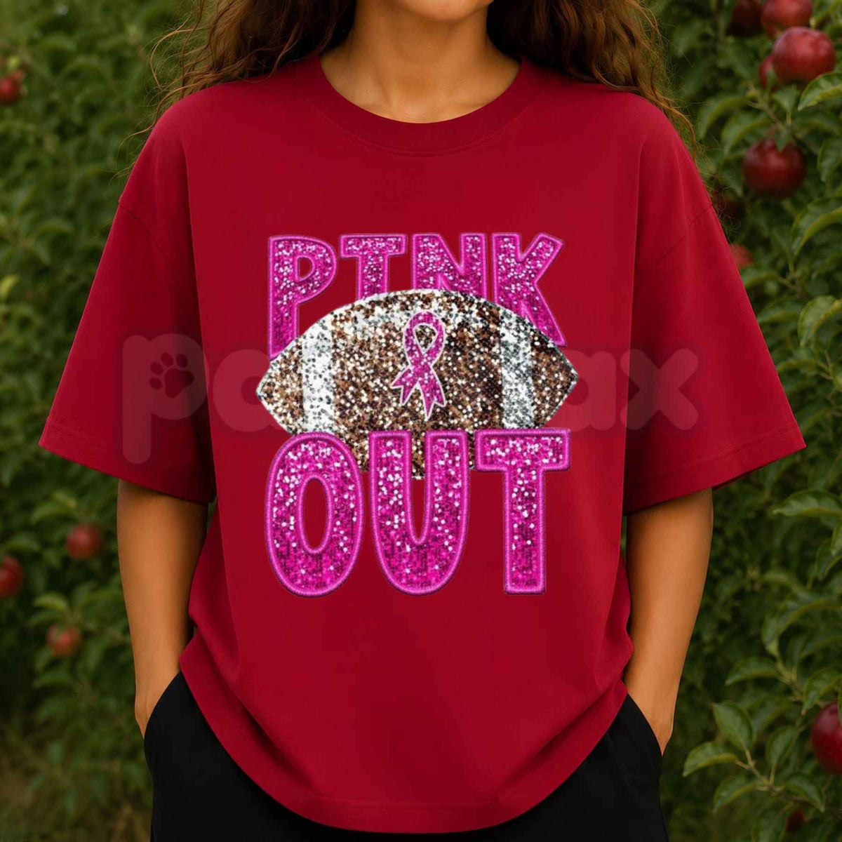 Pink Ribbon Football Breast Cancer Awareness T-Shirt – Women's Summer Graphic Tee