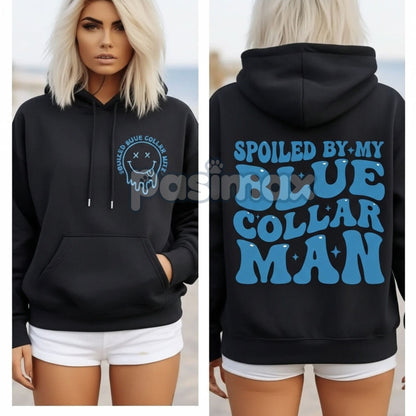 Spoiled Blue Collar Wife Hoodie – Proud Wife Pullover, Union Worker Gift for Her, Unisex Comfort