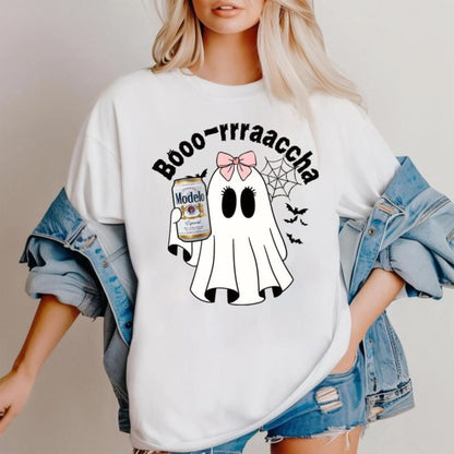 Boo-zy Ghost Halloween T-Shirt - Funny Spooky Season Party Tee, Cute Graphic Apparel