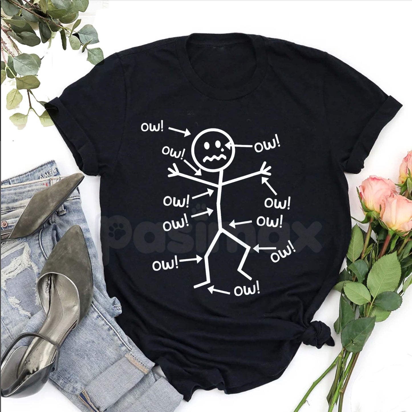 "Humorous Chronic Pain Awareness" T-Shirt – Sarcastic Invisible Illness Graphic Tee, Premium 100% Cotton Spoonie Top, Soft Lived-In Heavyweight Spoon Theory Shirt, Made in USA