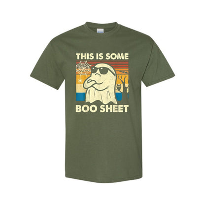 "This is Some Boo Sheet" Ghost T-Shirt - Funny Retro Halloween Apparel for Men & Women