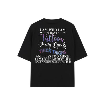 "Tattoos Pretty Eyes" Slogan Shirt - Feminist Quote Tee, Unisex Tattoo Apparel