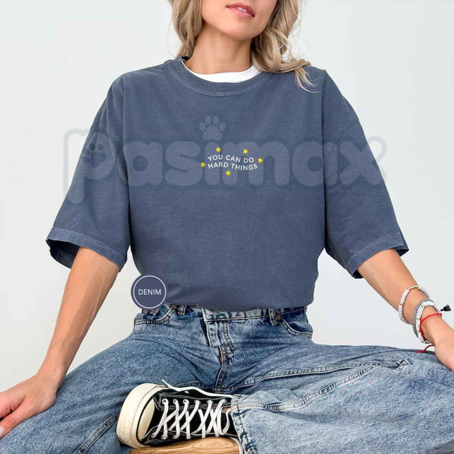 Embroidered Comfort Colors® You Can Do Hard Things T-Shirt – Inspirational Quote Tee