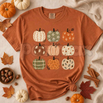 Autumn Pumpkins Ready To Press Transfer T-Shirt