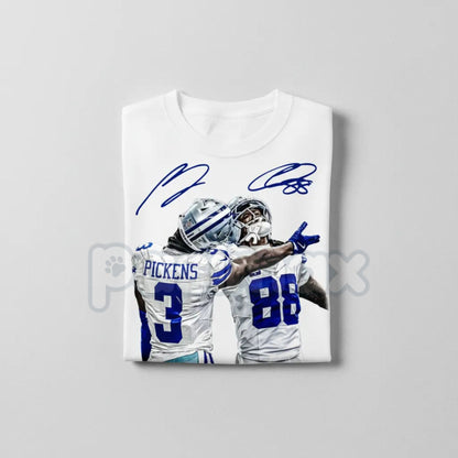 CeeDee Lamb & George Pickens Graphic T-Shirt - NFL Superstar Wide Receiver Tee, Football Fan Apparel, Dynamic WR Duo Gift