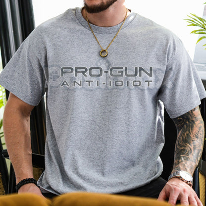 Pro-Gun Anti-Idiot T-Shirt - Second Amendment Slogan Apparel, Funny Pro-2A Humor Tee, Responsible Firearm Owner Statement Gift