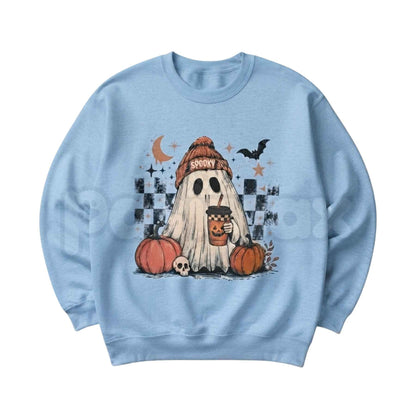 Ghost Checker Graphic Top | Retro Checkerboard Ghost Sweatshirt