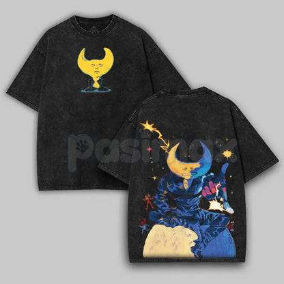 Hylics Game Oversize Acid Wash T-Shirt – Surreal Indie RPG Graphic Tee, Heavy Cotton