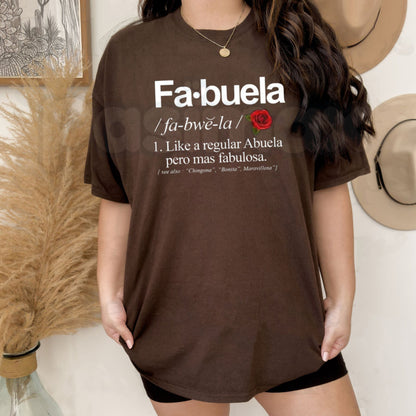 Fabuela Definition T-Shirt – Funny Fabulous Abuela Latina Grandma Graphic Tee
