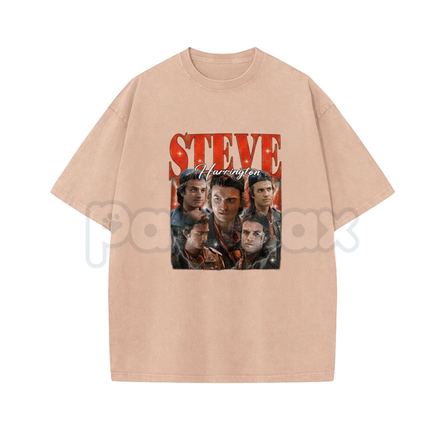Steve Harrington Unisex Washed T-Shirt – Vintage Hawkins "Babysitter" Graphic Tee, Retro Oversized Streetwear