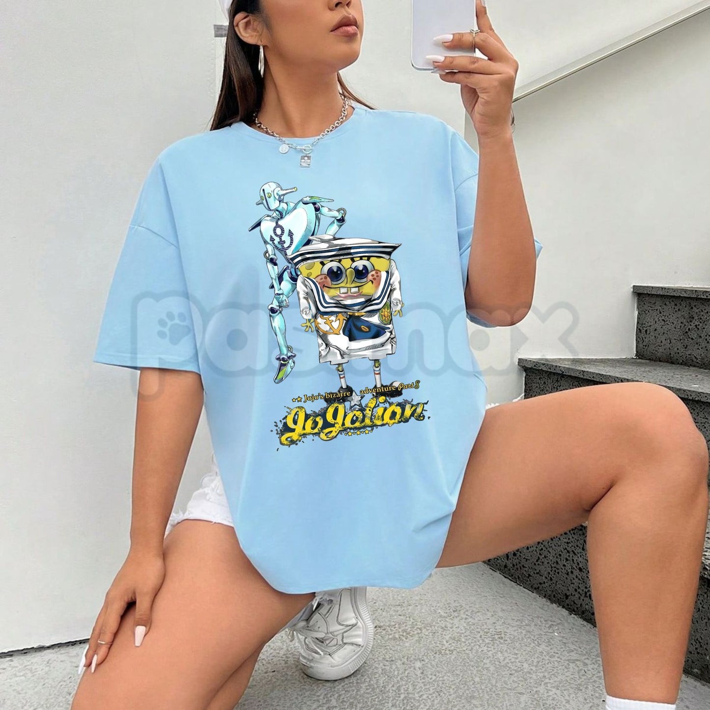 JoJo’s Bizarre Adventure Anime Graphic T-Shirt – Retro Stardust Crusaders Streetwear Tee, Premium 100% Cotton Golden Wind Fan Top, Soft Lived-In Heavyweight Harajuku Anime Shirt, Made in USA