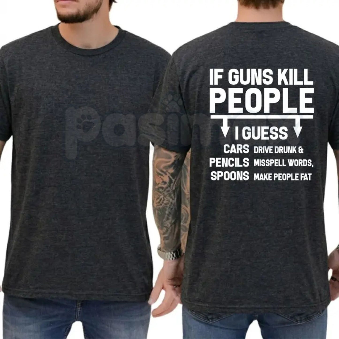 "If Guns Kill People Then I Guess" Funny T-Shirt – Sarcastic 2A Constitutional Gun Rights Novelty Graphic Tee