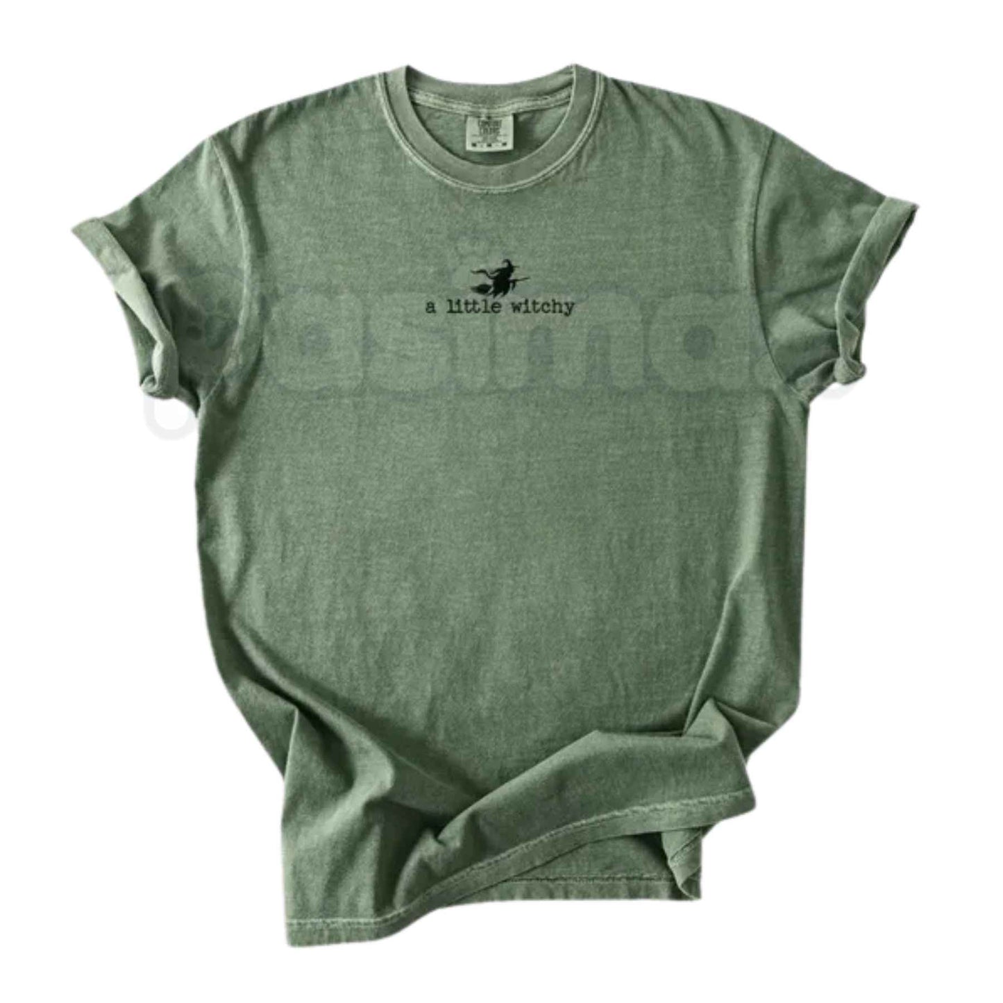 Comfort Colors® "A Little Witchy" Halloween T-Shirt – Trendy Funny Spooky Season Graphic Tee, Oversized Womens & Unisex Top