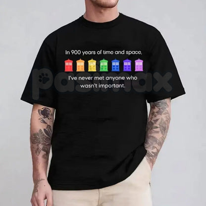 PRIDE Rainbow Police Box T-Shirt – 11th Doctor Quote LGBT Pride Month Whovian Graphic Tee