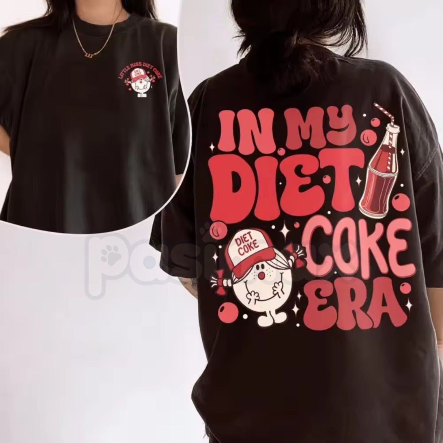 2-Sided "In My Diet Coke Era" Comfort Colors® T-Shirt – Trendy Soda Lover Graphic Tee, Retro Aesthetic Diet Coke Era Shirt, Aesthetic Coquette Bow Top