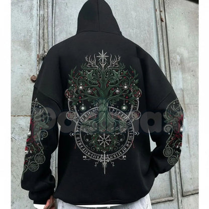 Viking Destiny Nordic Gods Hoodie – Norse Mythology Graphic Pullover, Ancient Lore & Spiritual Streetwear, Unisex