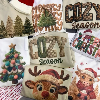 Cozy Season Holiday Sweatshirt | Relaxed Christmas Crewneck Jumper | Fall Winter Aesthetic Comfort Top