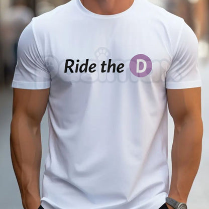 "Ride The D" Funny Urban Transit T-Shirt – Retro Subway Graphic Tee, Premium 100% Cotton City Commuter Top, Soft Lived-In Heavyweight Sarcastic Statement Shirt, Made in USA