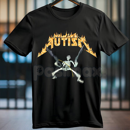 Autism Skeleton Meme Funny T-Shirt - Ironic Neurodivergent Graphic Tee, Funny Skeleton "Shitpost" Apparel, Sarcastic Autism Awareness Humor Shirt