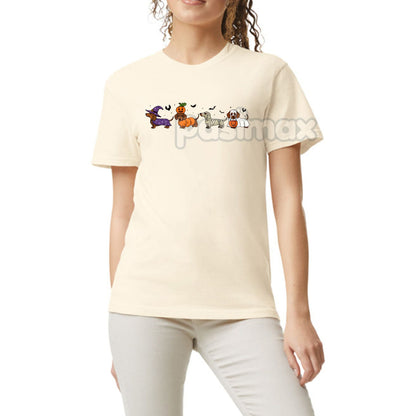 Retro Dachshund Ghost Shirt – Comfort Colors® Halloween Dog Owner Tee, Vintage Spooky Wiener Dog Apparel, Dog Mama Gift