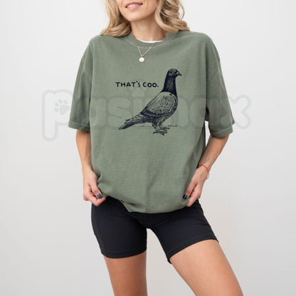 Comfort Colors® That's Coo Funny Pigeon T-Shirt – Retro Urban Bird Graphic Tee, Sarcastic Pun Unisex Top & Gift