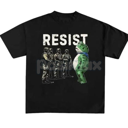 Portland Frog "Resist Fascism" T-Shirt - Anti-Fascism Activism Graphic Tee, Unisex Political Statement Shirt