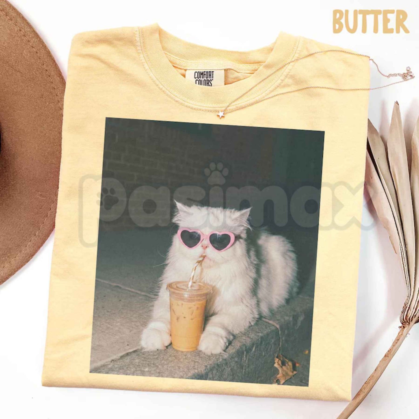 Persian Cat Iced Coffee Vintage Graphic Tee