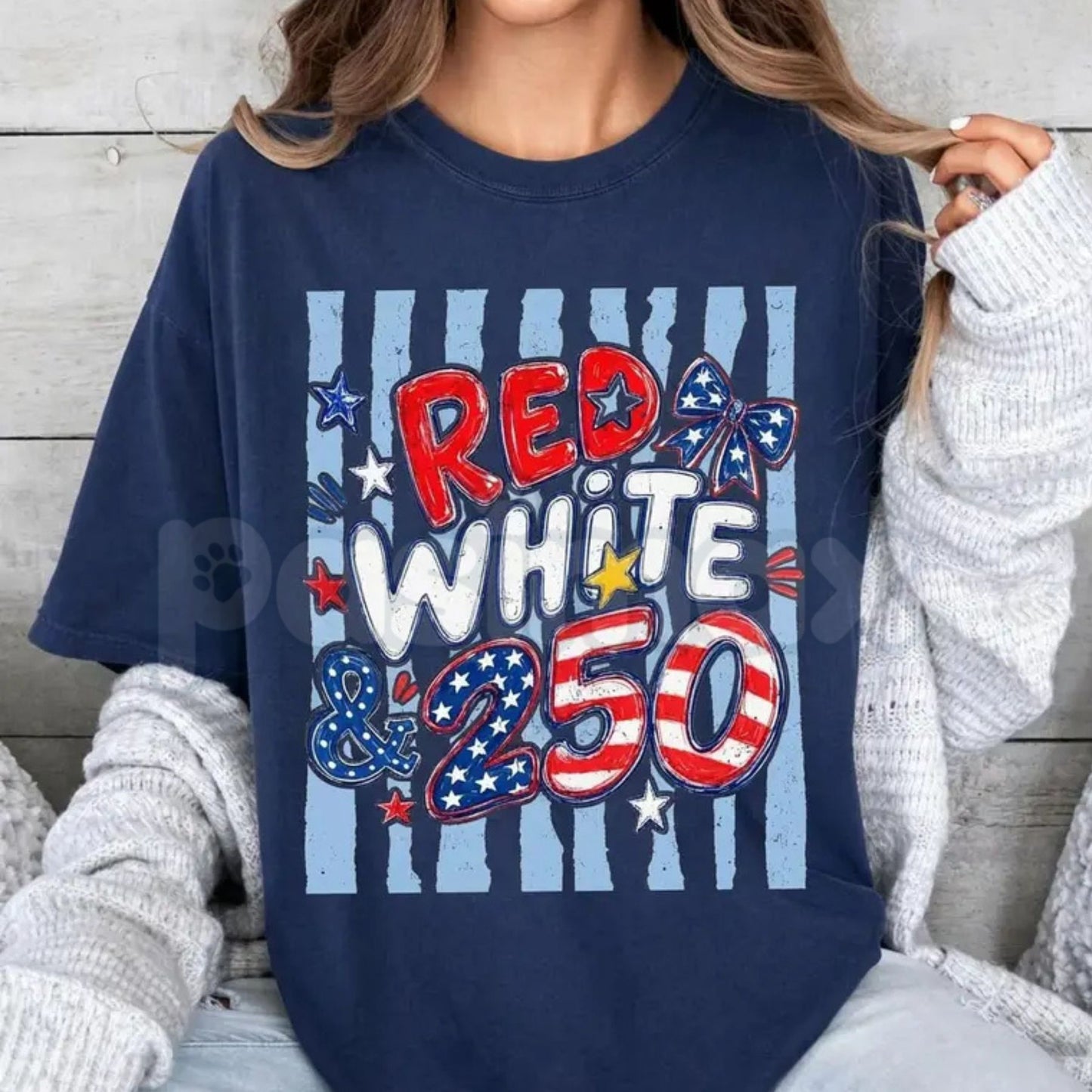 Comfort Colors® 250th Anniversary T-Shirt – Retro Red White and 250 Tee, Preppy Patriotic USA Shirt, Vintage America Semi-Quincentennial Top