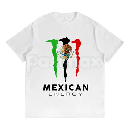 Mexico Flag Mexican Energy Drink Logo T-Shirt - Funny Mexico Heritage Graphic Tee, Mexican Pride Streetwear, Latino Culture Parody Logo Shirt