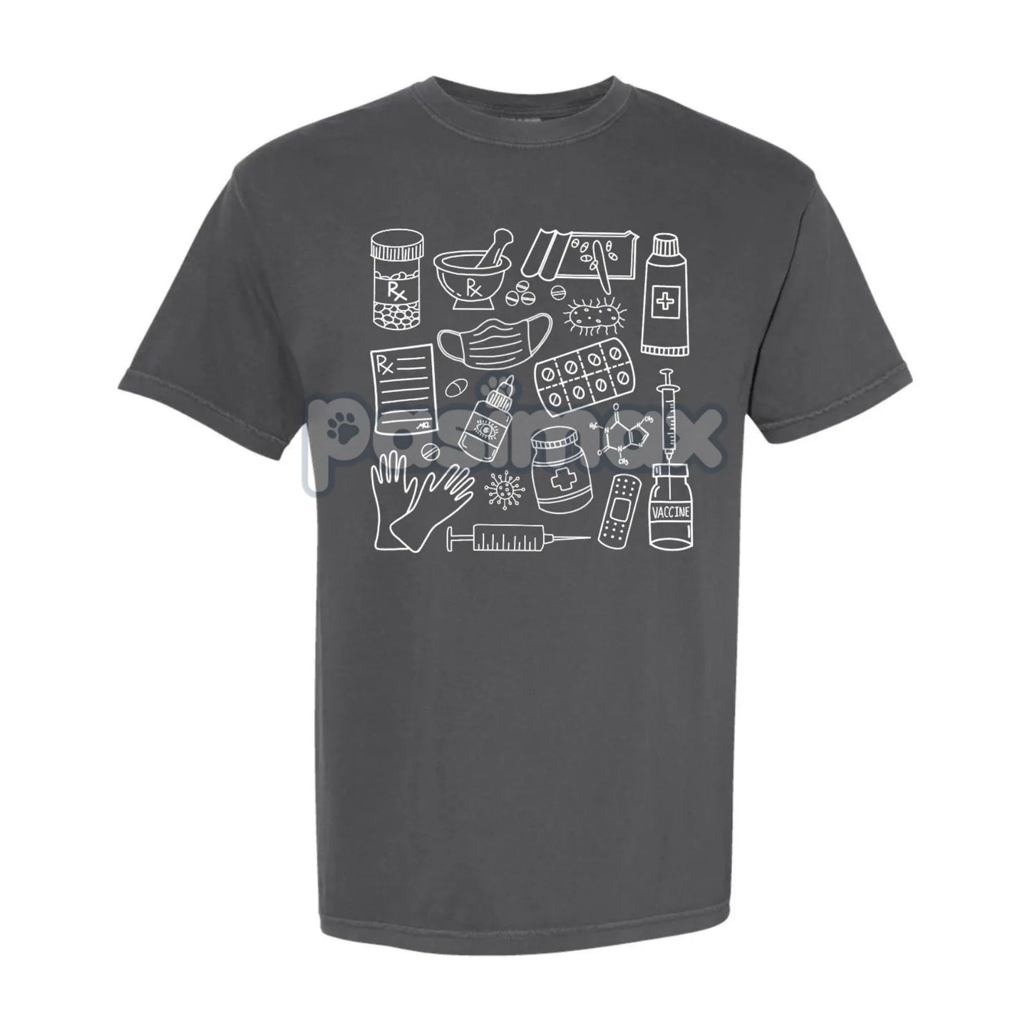 Pharmacy Doodle T-Shirt – Pharmacist Technician Gift, Cute Rx Tech Shirt, Funny Pharmacy Student Tee