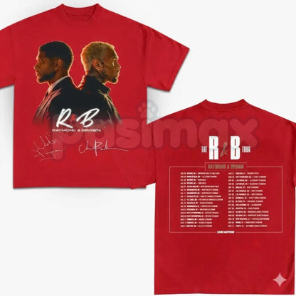 The R&B Tour 2026 Raymond & Brown T-Shirt – Vintage Graphic Concert Tee, Premium 100% Cotton Soul Music World Tour Top, Soft Lived-In Heavyweight R&B Duo Fan Shirt, Made in USA