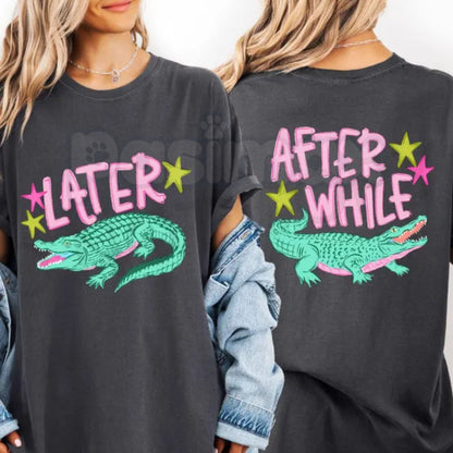 Comfort Colors® Later Gator After While Crocodile T-Shirt – Retro Summer Alligator Graphic Tee, Funny Sarcastic Animal Shirt, Aesthetic Florida Vibe Top