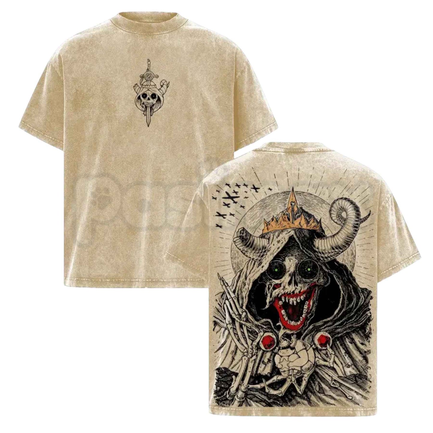 The Lich Adventure Time T-Shirt – Retro Cartoon Villain Graphic Tee, Vintage Washed Dark Fantasy Lightweight Cotton Unisex Top