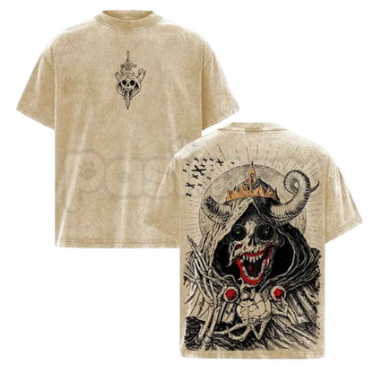 The Lich Adventure Time T-Shirt – Retro Cartoon Villain Graphic Tee, Vintage Washed Dark Fantasy Lightweight Cotton Unisex Top