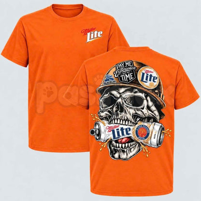 Miller Lite Skull T-Shirt – Vintage Beer Skeleton Graphic Unisex Tee