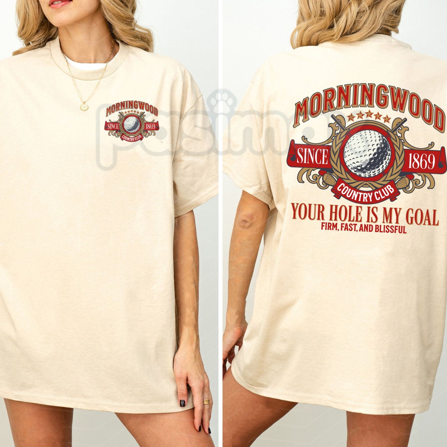 "Morningwood Country Club" Men’s Funny T-Shirt - Humorous Golf Graphic Tee, Classic Parody Country Club Shirt, Premium Heavyweight Unisex Casual Streetwear, Funny Golfer Gift Top, Witty Slogan Golfing Apparel