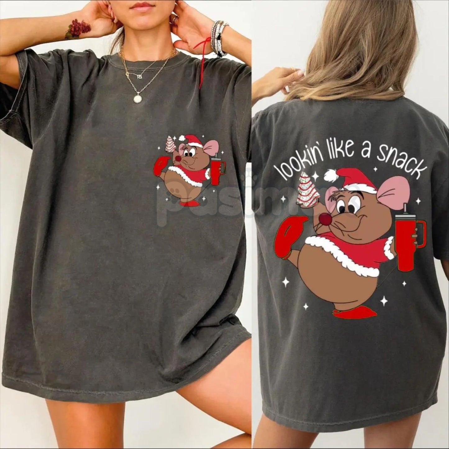 'Looking Like A Snack' Christmas T-Shirt – Funny Trendy Holiday Foodie Tee, Festive Cozy Snack Graphic Shirt