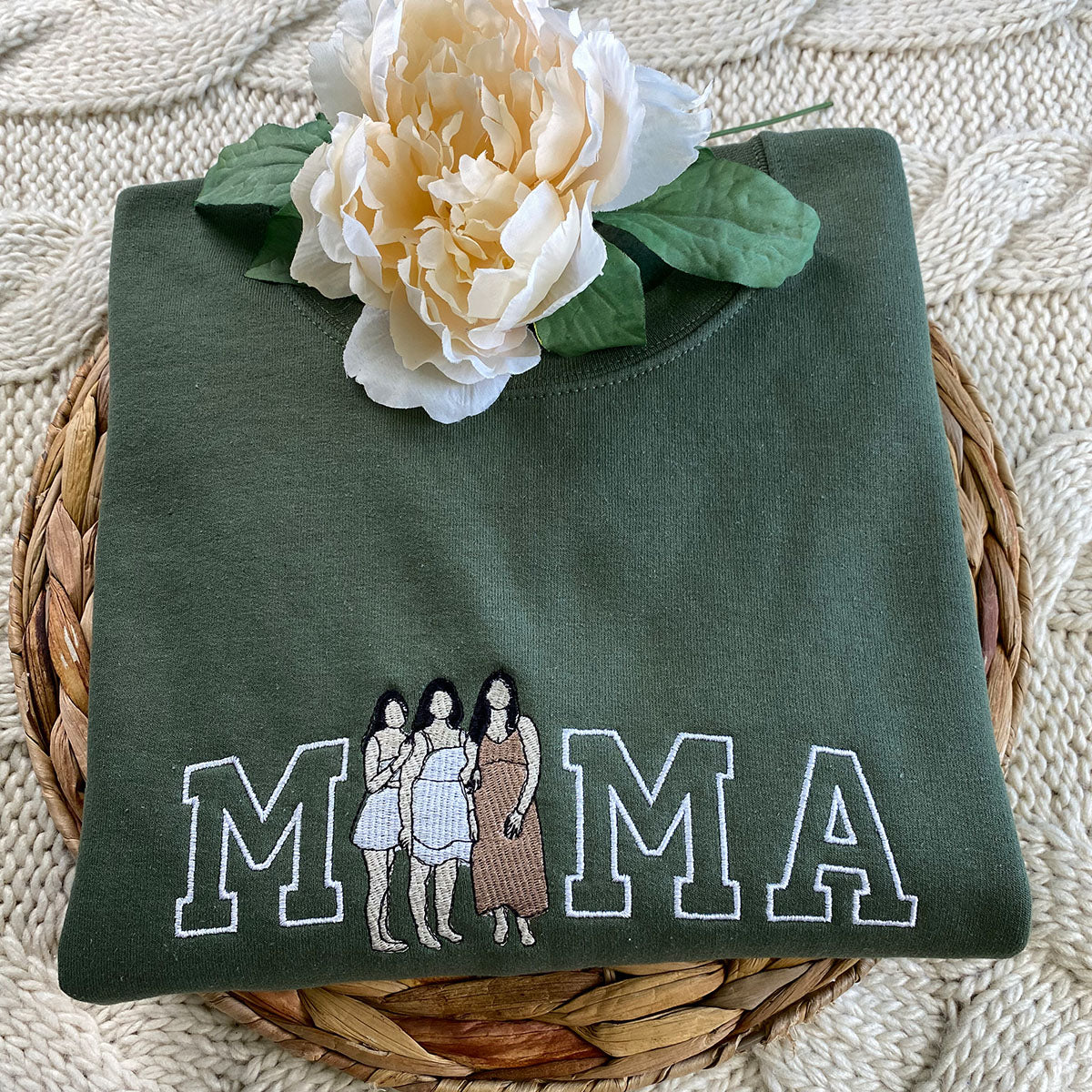 Mama Sweatshirt with Portrait From Photo, Personalized Portrait from Photo Hoodie, Picture Sweatshirt For Mom and Dad